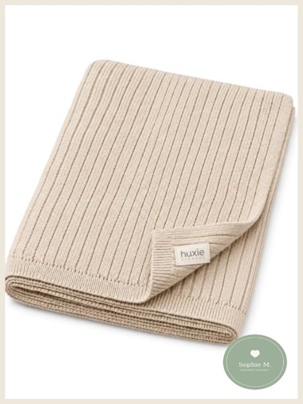 Organic Cotton Ribbed Knit Receiving Blanket for Newborns